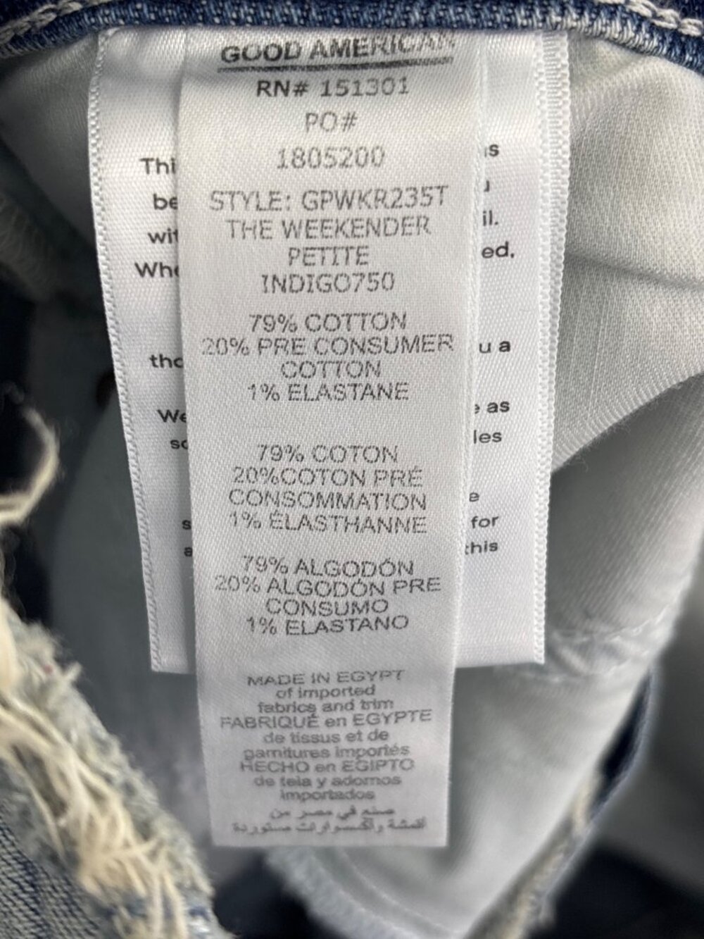 Good American The Weekender Crop Jean Light Wash Size 4/27 Petite - Picture 5 of 5